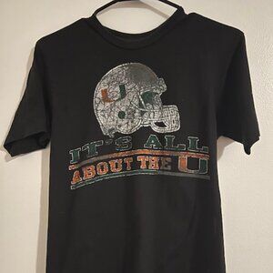 Unisex UM Miami Canes It's All About The U Distressed Tee Black